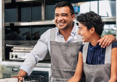 Business partners smiling