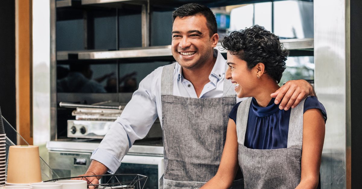 Business partners smiling